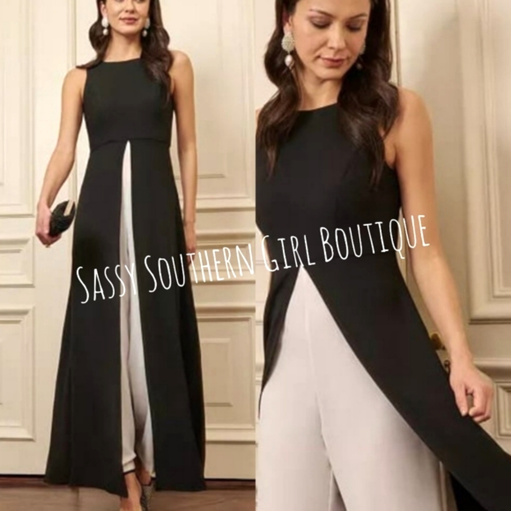 ⭐🆕 Adrianna Papell black and white jumpsuit